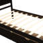 Lit plateforme simple en bois massif avec 2 tiroirs coulissants sur roulettes