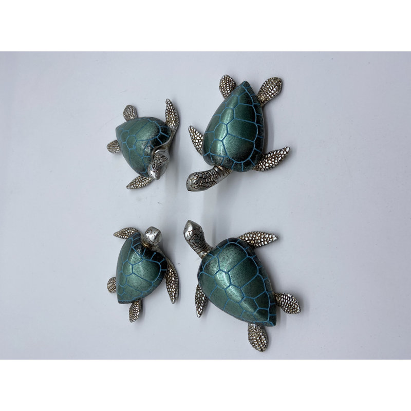 Ned Animals Figurines & Sculptures, Teal/Silver