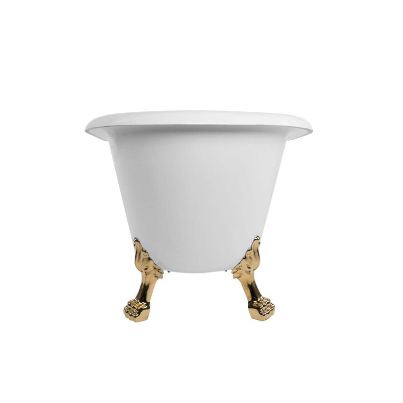 Paris 54'' x 28'' Soaking Acrylic Bathtub, Polished Brass