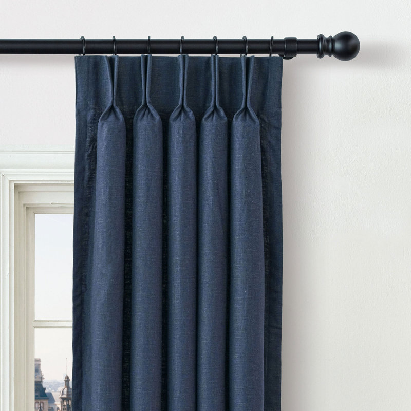 Brisa Room Darkening Curtain, Indigo, 20" W x 84" L