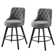 Trudith 360° Swivel Bar Stools with Button Tufting Backs & Wood Legs
