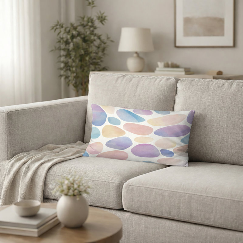 Coussin décoratif moderne Modern - Coussin géométrique pastel, H 12 po x l 20 po