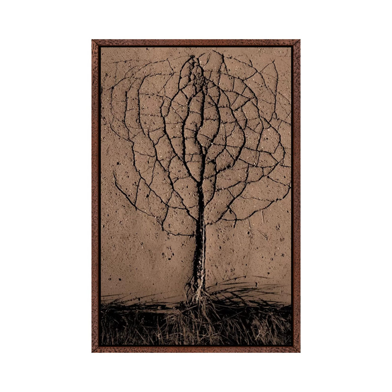 Asphalt Tree by Rasto Gallo - Print on Canvas, Classic Brown Wood Framed, 66.04 cm H x 45.72 cm W