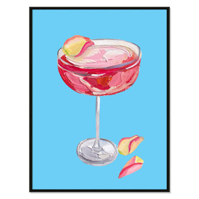 Sparkling Rose Gin Cocktail Print by Straker