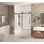 Porte de douche sans cadre, verre trempé transparent de 1/4 po (6 mm), film antidéflagrant, poignée en acier inoxydable-115606788-115606790