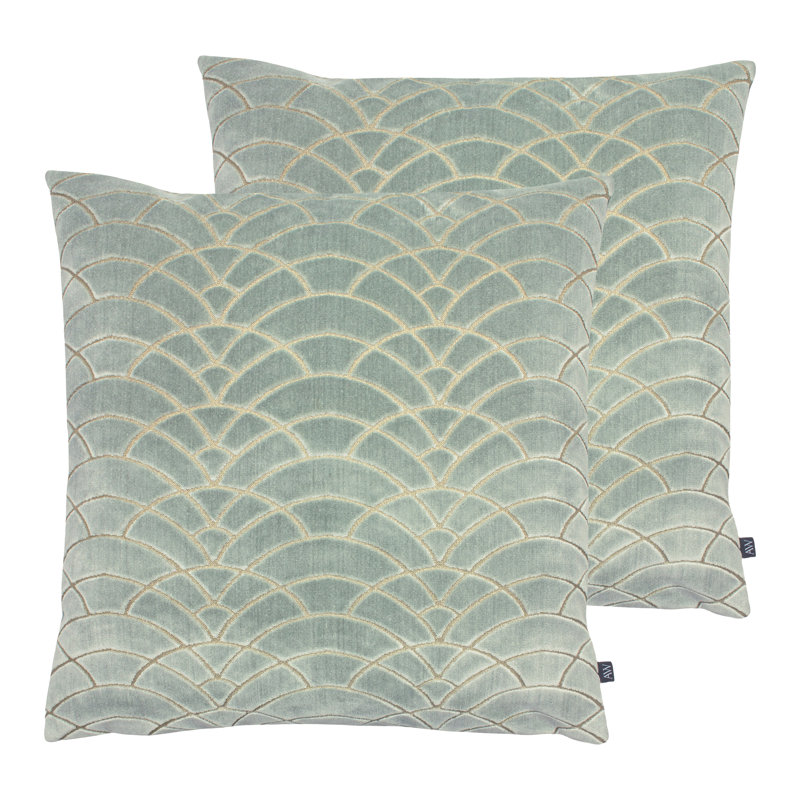 Geometric Square Throw Cushion, Eucalyptus