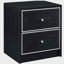 Armoire de chevet 2 tiroirs noire et argentée