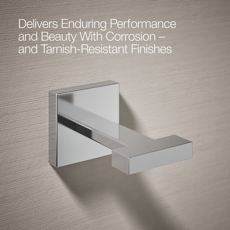 Square Robe Hook, Polished Chrome