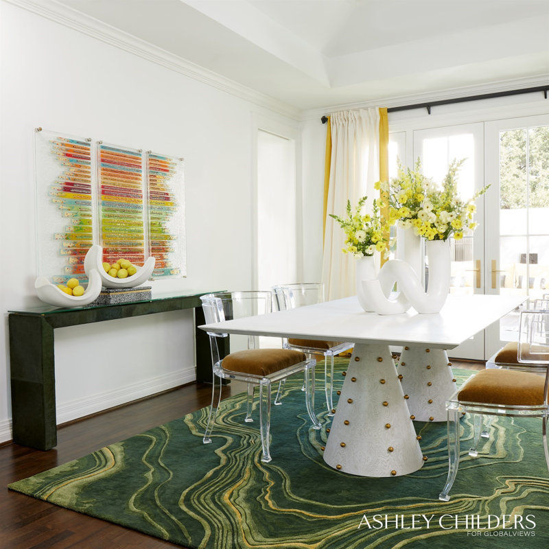 Spheres Rectangle Dining Table-White