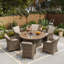 Deshanda 6 - Person Patio Dining Set with Round Table , Cushions Included-722808003
