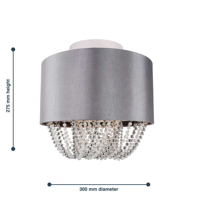 Lamanna Fabric Semi Flush Mount, 20" H x 30" W x 30" D