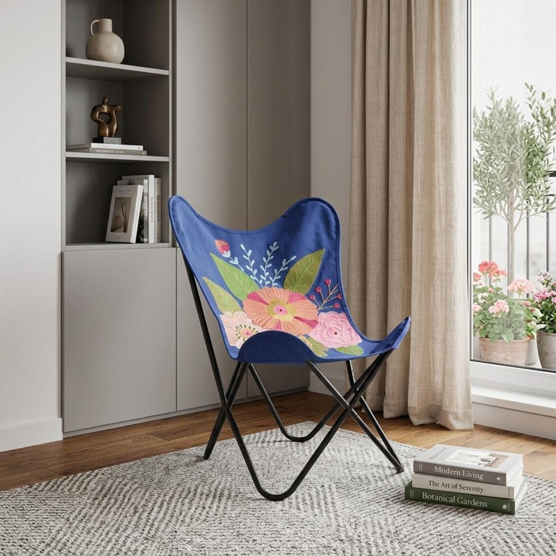  Fauteuil papillon bleu tropical