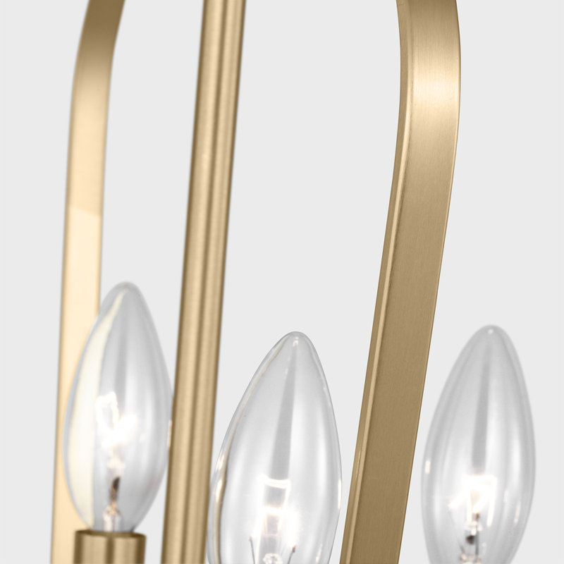 Kennan Four Light Chandelier from Generation Lighting , Satin Brass, 23" H x 15.5" W x 15.5" D, 4 Lights