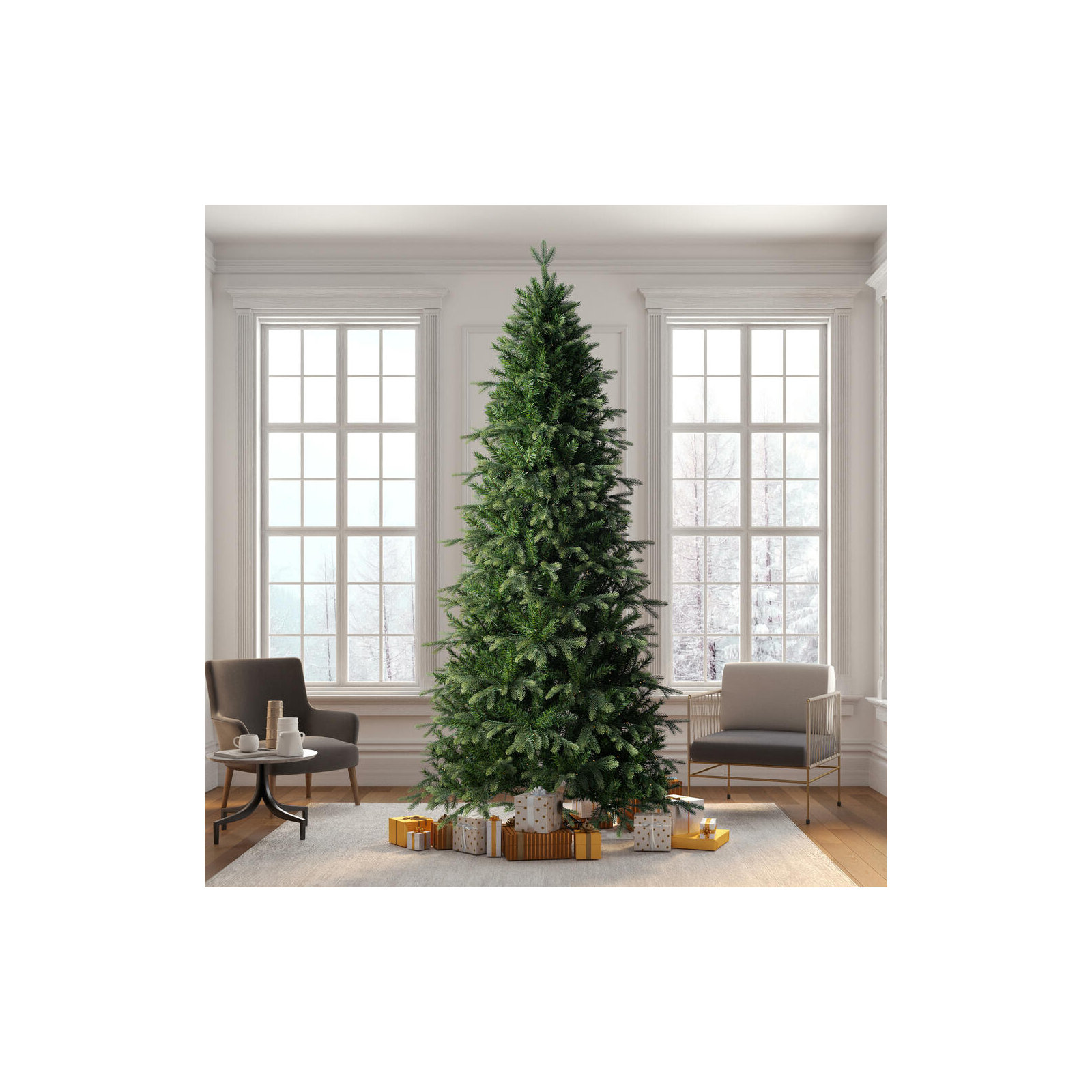 Vickerman Artificial Slim Douglas Fir Christmas Tree, 7.5 ft