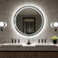Grand miroir de maquillage de 30,5 pouces avec lumière, miroir mural anti-buée pour salle de bain, miroir à écran tactile intelligent rond