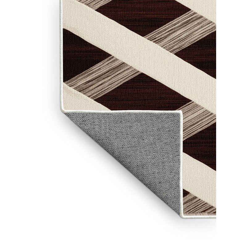 Tapis beige à carreaux lavable à la machine, Tapis de couloir 2 pi x 5 pi