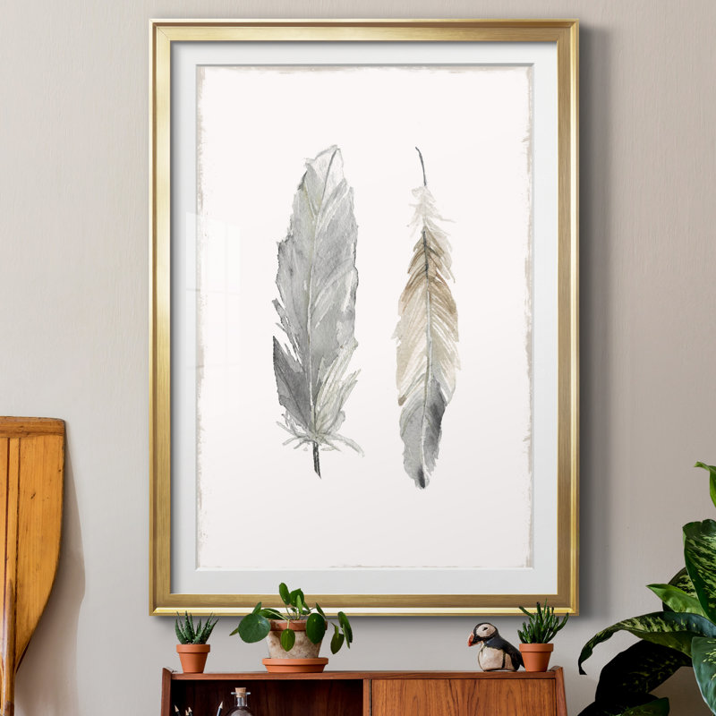 «Flight of Fancy I», reproduction d'art sur papier, H 26,5 po x l 36,5 po x P 1,5 po, Papier encadré doré