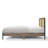 The Rattan Forge Platform Bed With Lattice Woven Plastic Rattan Panels & Metal Legs