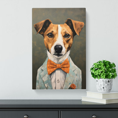 Jack Russell in a Suit Painting No.2 - Wrapped Canvas