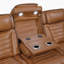 Canapé inclinable électrique en cuir fleur double moderne et contemporain de 84 po Eshan-1027413736