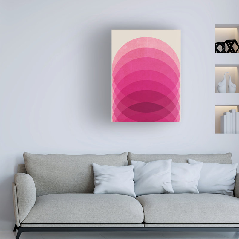 «Tom Quartermaine», art abstrait sur toile rose, H 19 po x l 14 po x P 2 po