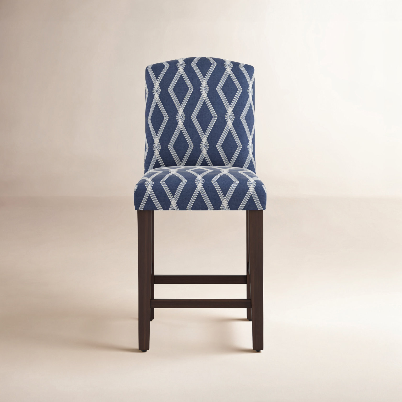 April Bar Stool, Counter Stool (26” Seat Height), Crossweave Blue, Black Wood