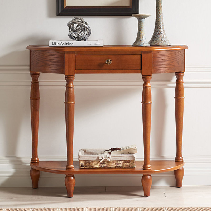 Console de style européen classique, H 31,5 po x l 31,5 po x P 11,8 po, Brun