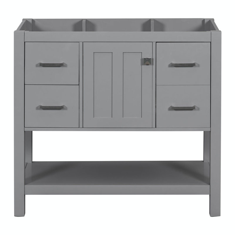 (Lavabo non inclus) Meuble-lavabo moderne blanc 36 po, Gris