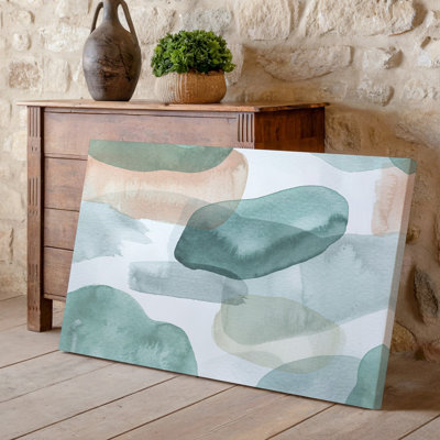 Reproduction d'art sur toile, "Art abstrait abstrait", présentant des textures d'aquarelle douces et fluides