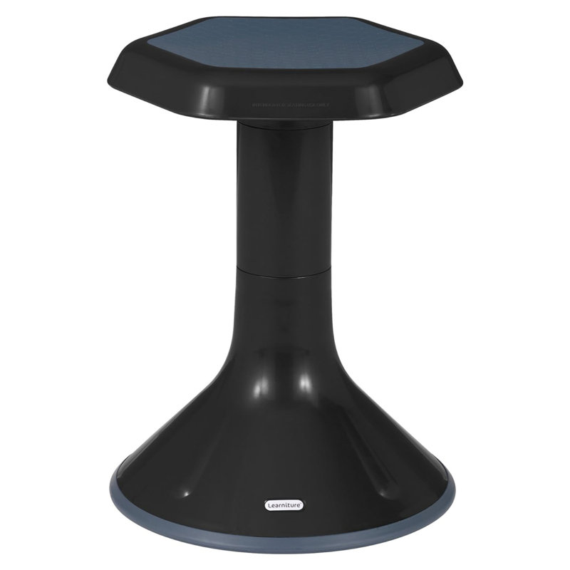Tabouret d'apprentissage en plastique sans dossier, Noir, 18 po