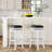 30" Bar Stool, White & Black Leather, Construction, 360 Swivel Chair Option Leather , Hardwood Base, 360-Degree Spin-1666852907-1666852909