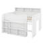 Lit mezzanine pleine grandeur pour enfants avec bureau et lit mezzanine en bois robuste à DEL avec plusieurs tablettes de rangement pour garçons et filles-621889160