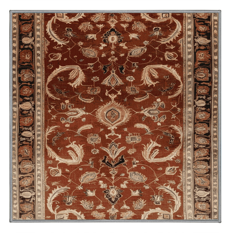 Tapis brun lavable à la machine, Carré 7 pi