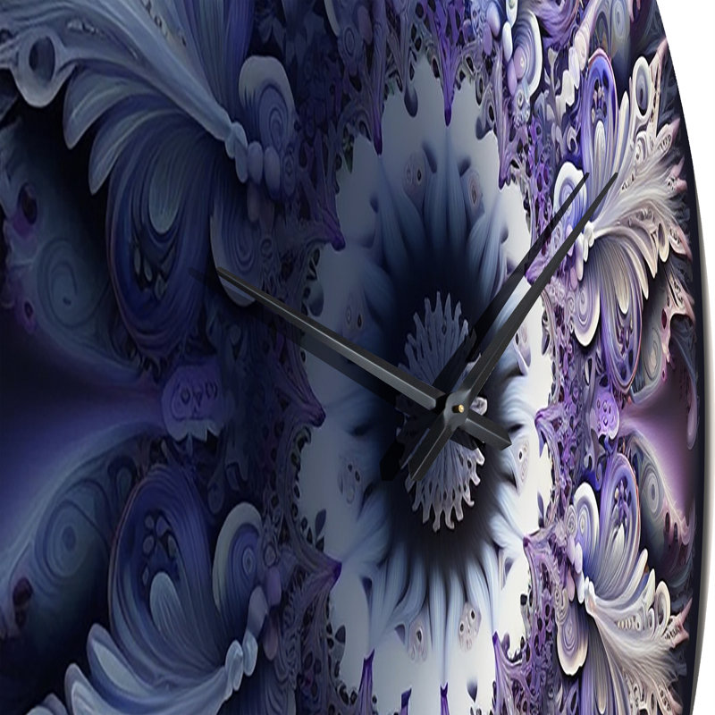 Horloge murale cosmique mandala cosmique mauve en métal, Moyenne