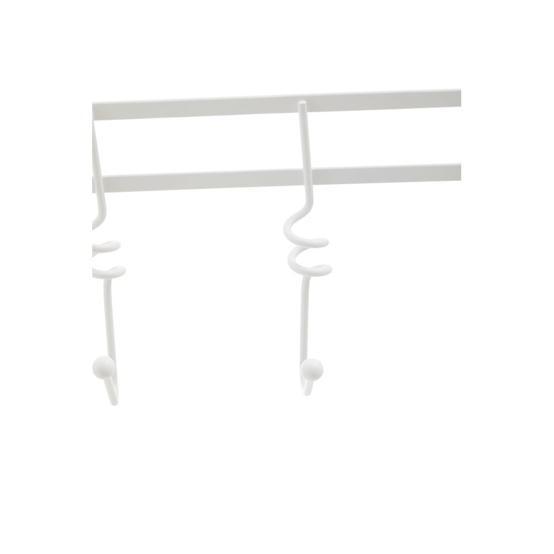 Jaxen Iron Over-the-Door 5 - Hook Coat Rack, Matte White