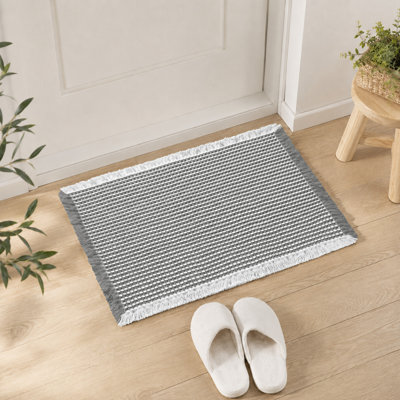 Waffle Fringe Bath Mat Set - 2 piece