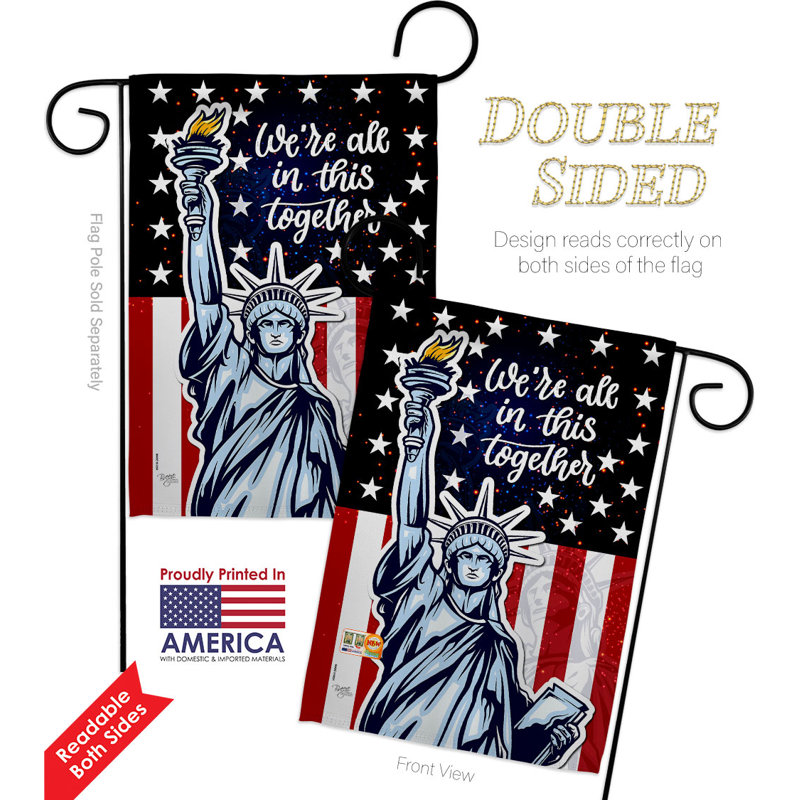 Drapeau de jardin uni en polyester 19 x 13 po United We Together