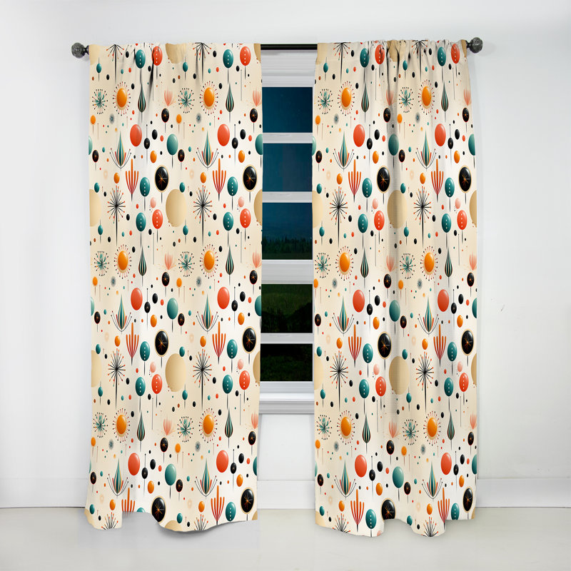 Atomic Retro Revival - Rideau Mid-Century - Velours obscurcissant - 1 panneau, L 52 po x L 120 po