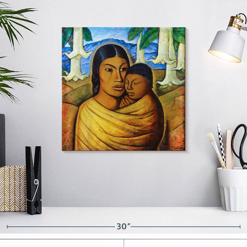Madre Con Ibida, 16" H x 16" W