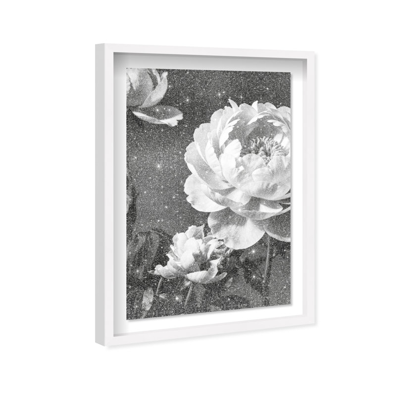 Still Peony Print by Oliver Gal, 25.5" H x 17.5" W, White Shadowbox