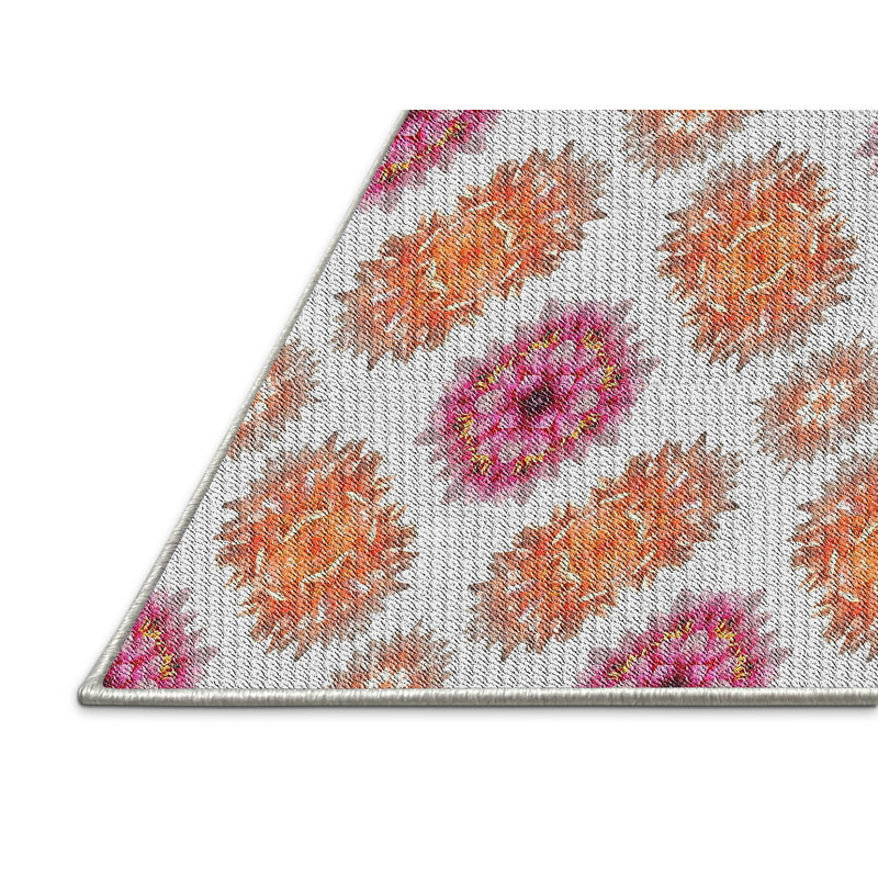 Tapis floral floral orange, Rectangle 5 pi x 8 pi
