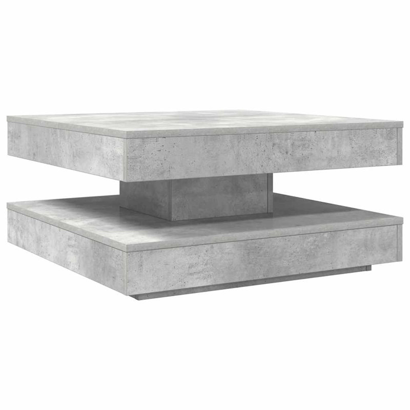 Coffee Table with Storage, 34.5" H x 70" L x 70" W, Concrete Grey