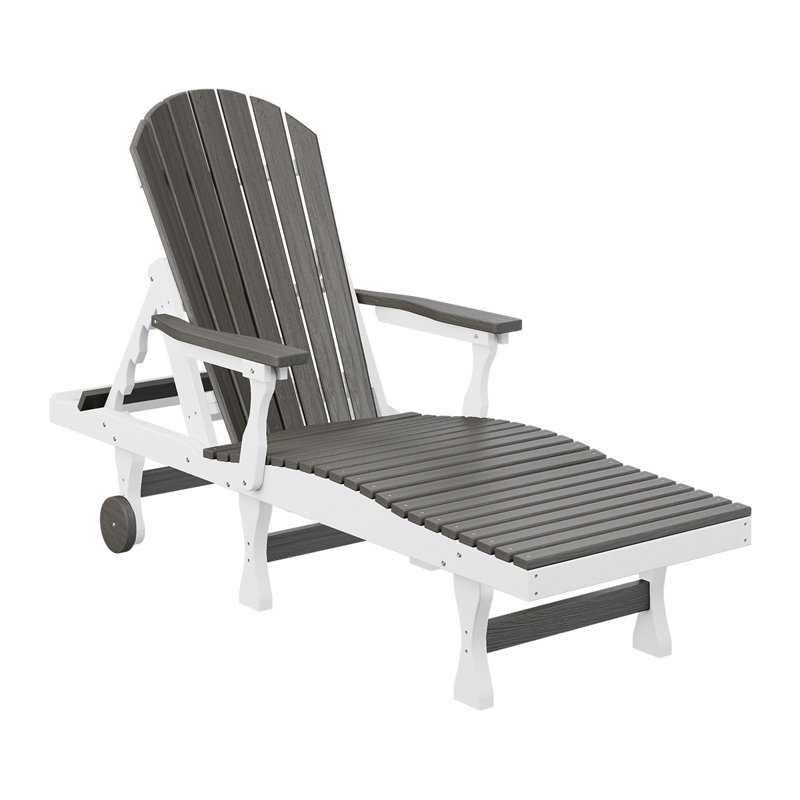  Chaise longue Comfo, Gris bord de mer / blanc