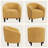 27”Wide Upholstered Solid Wood Barrel Accent Club Chair-1258697765