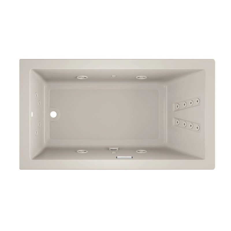 Solna™ Chromatherapy 66" x 36" Drop in Whirlpool Bathtub, Oyster, Left
