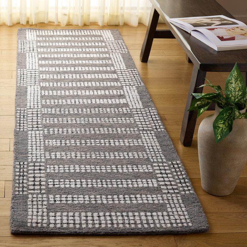 Striped Hand-Tufted Wool Area Rug, Runner 2'3" x 8'