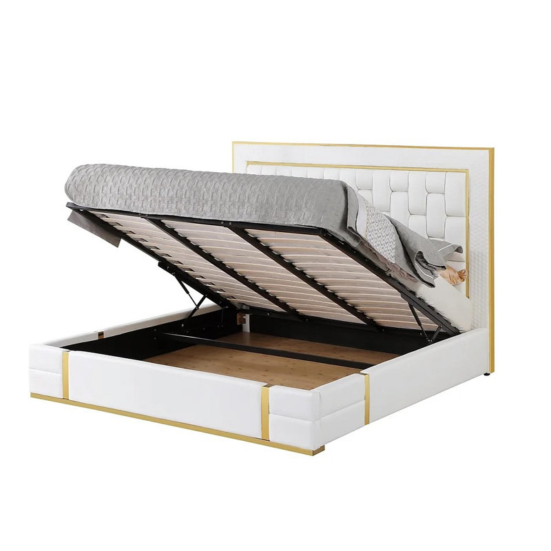 Grand lit plateforme Bella, Grand, Blanc