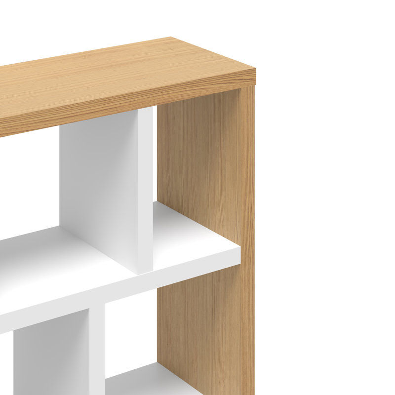 Shanisha 159cm H x 70cm W Library Bookcase, Natural/White
