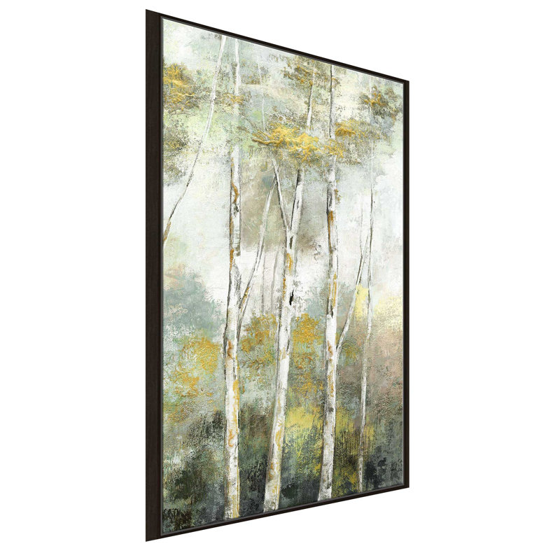 Twinkling Trees - Peinture, L 21,5 po x H 33,5 po, Encadrement brun