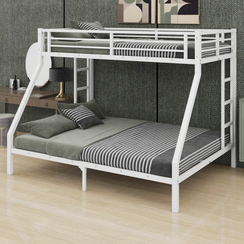 Metal Bunk Bed, Twin XL over Queen, White